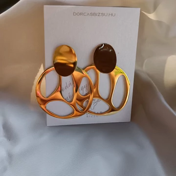 ART nagy lógós arany nemesacél fülbevaló