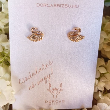 NEMESACÉL KÖVES HATTYÚ FÜLBEVALÓ