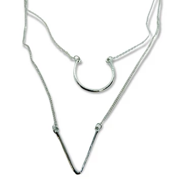 KÉT RÉSZES NYAKLÁNC EZÜST BEVONATTAL