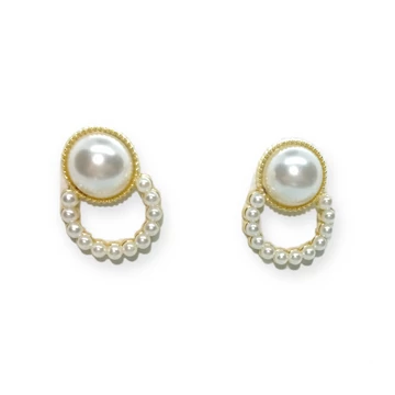 TEKLAGYÖNGY FÜLBEVALÓ- 18 K ARANY BEVONATTAL