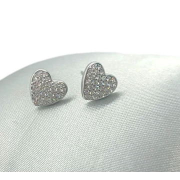 SZÍV ALAKÚ KÖVES NEMESACÉL FÜLBEVALÓ