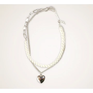 KÉT RÉSZES SZIVES NYAKLÁNC TEKLÁVAL