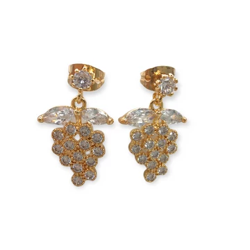 NEMESACÉL SZŐLŐ MINTÁS  FÜLBEVALÓ