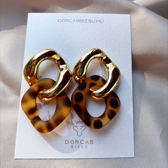 Leopárd mintás lux fülbevaló