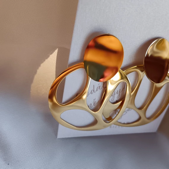 ART nagy lógós arany nemesacél fülbevaló