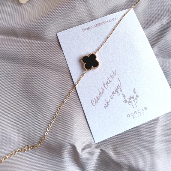 Arany-fekete lóhere karkötő