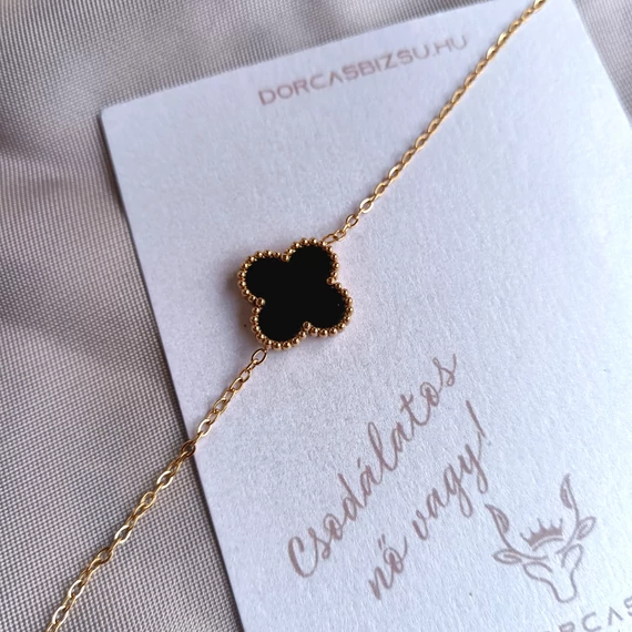 Arany-fekete lóhere karkötő