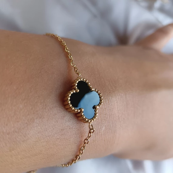 Arany-fekete lóhere karkötő