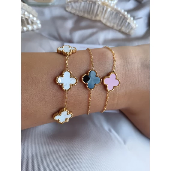 Arany-fehér lóhere karkötő