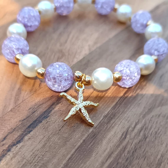 Lila tengericsillagos karkötő