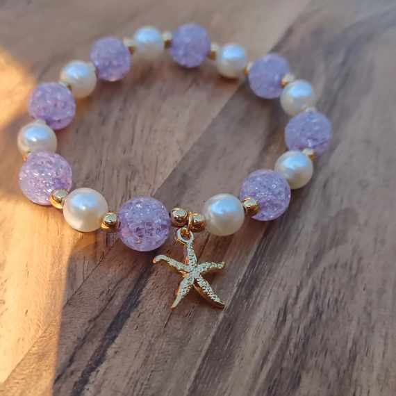 Lila tengericsillagos karkötő