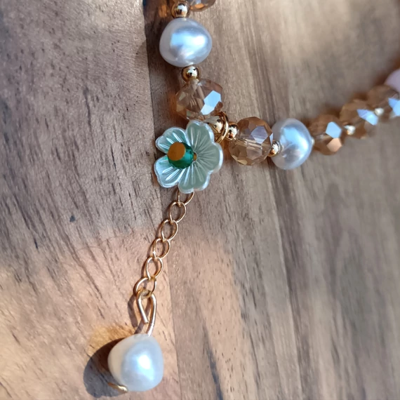 Pink üveggyöngy karkötő