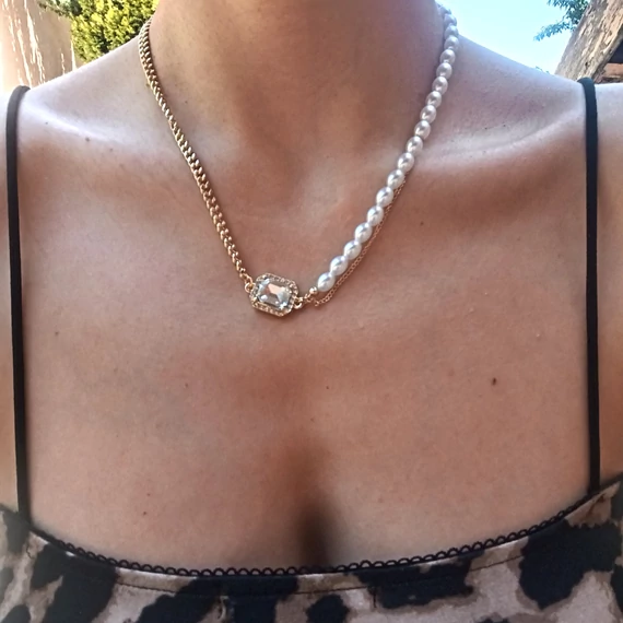 Nemesacél nyaklánc – Dupla soros AMIRA gold