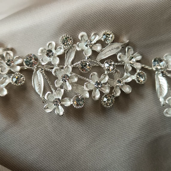 Esküvői, menyasszonyi fejdísz ezüst