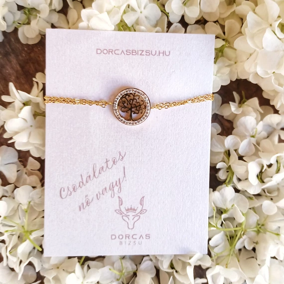 NEMESACÉL ÉLET FÁJA KARKÖTŐ SWAROVSKI KÖVEKKEL