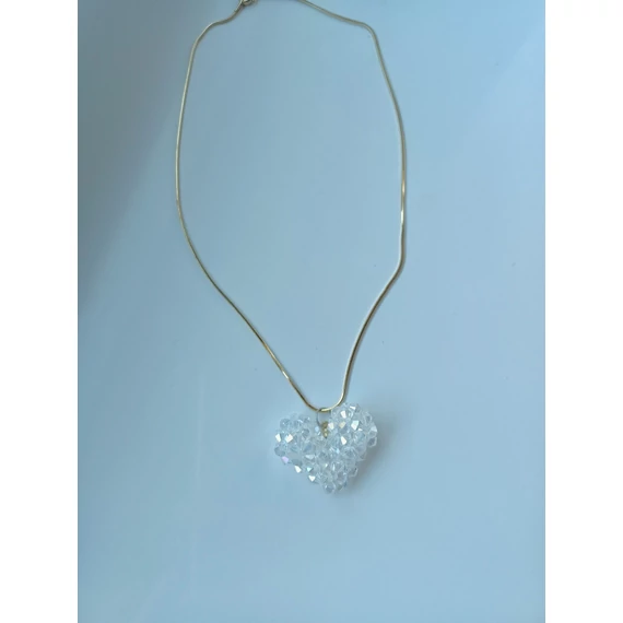 SZIVES GYÖNGY NYAKLÁNC-18 K ARANY BEVONATTAL