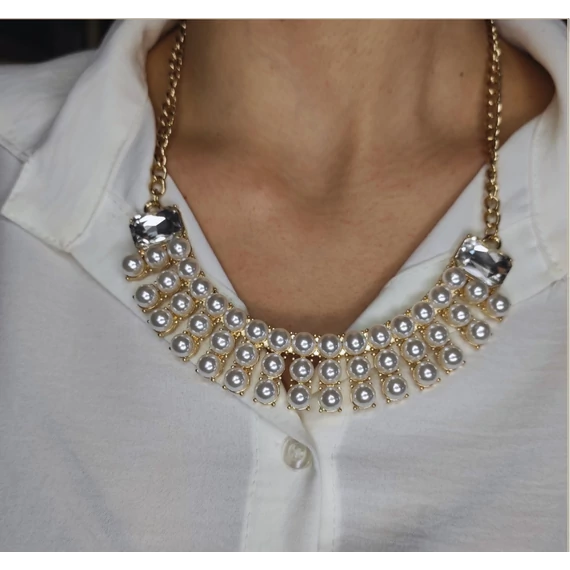 KÖVES NYAKLÁNC-  18 K ARANY BEVONATTAL 