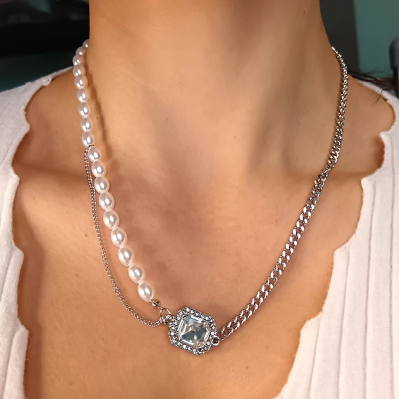 NEMESACÉL NYAKLÁNC- Dupla soros Amira