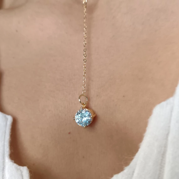 Aranyozott teklagyöngyös nyaklánc