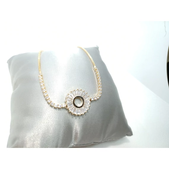 18 KARÁTOS ARANY BEVONATÚ KARKÖTŐ ÜVEGKRISTÁLLYAL