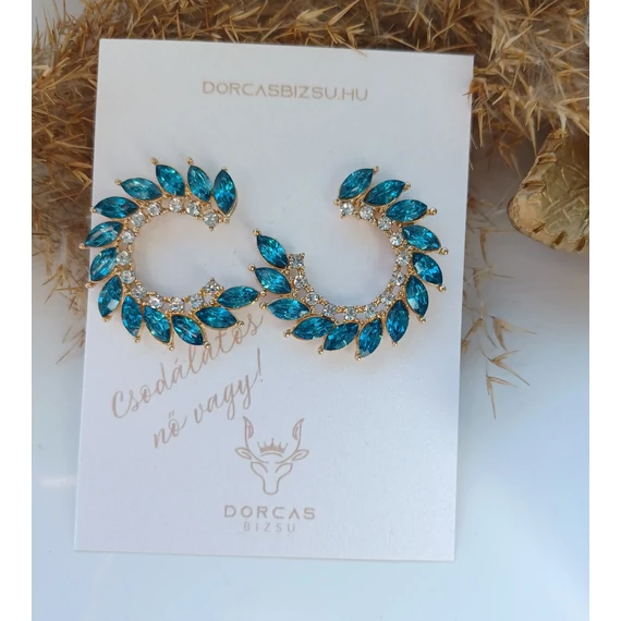 TÜRKIZKÉK KÖVES KARIKA FÜLBEVALÓ