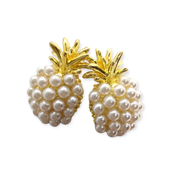 ANANÁSZOS FÜLBEVALÓ TEKLAGYÖNGGYEL