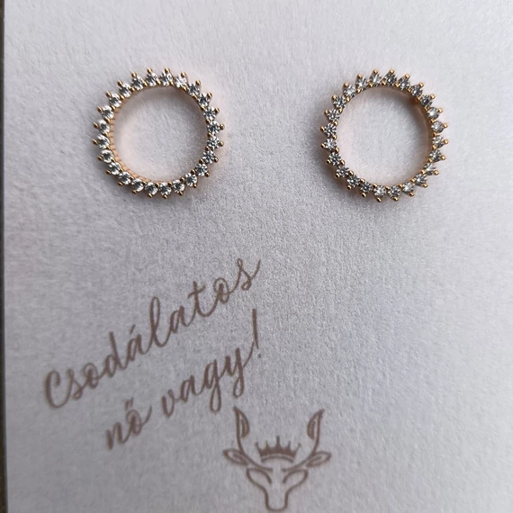 NEMESACÉL FÜLBEVALÓ KARIKA KÖVEKKEL