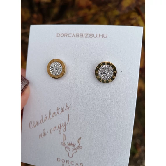 NEMESACÉL FÜLBEVALÓ RÓMAI SZÁMOS- KÖVEKKEL