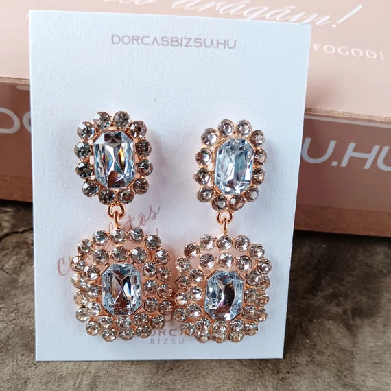 Alkalmi köves fülbevaló- rose