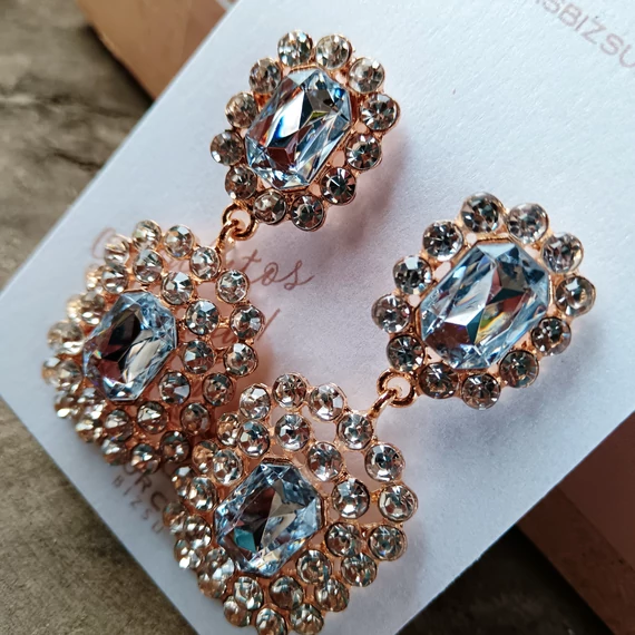 Alkalmi köves fülbevaló- rose