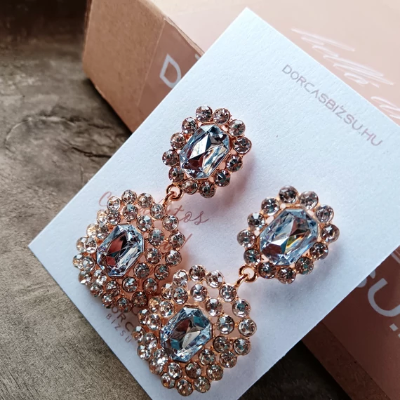 Alkalmi köves fülbevaló- rose