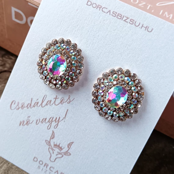 Szivárvány köves fülbevaló