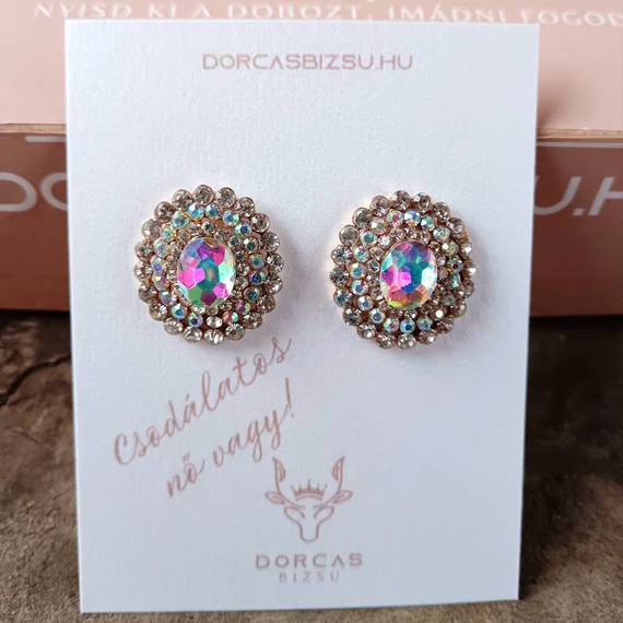 Szivárvány köves fülbevaló