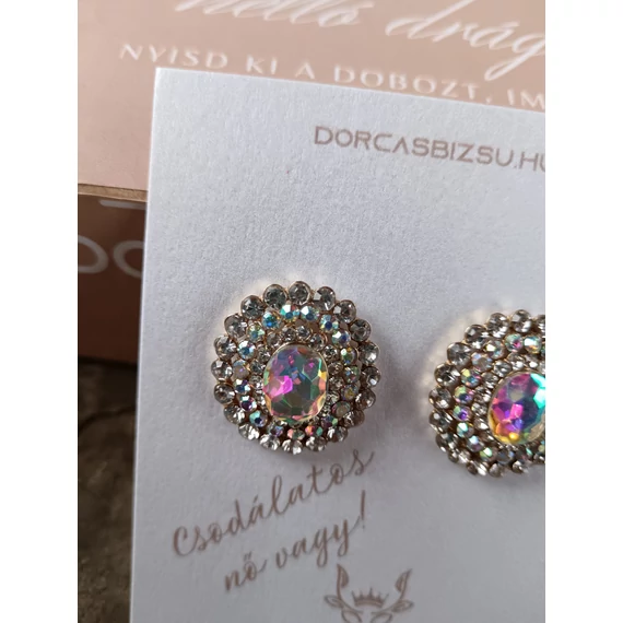 Szivárvány köves fülbevaló