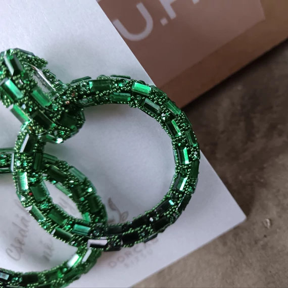 Zöld Karika fülbevaló