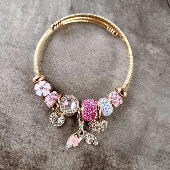 Pandora stílusú karkötő-Pink