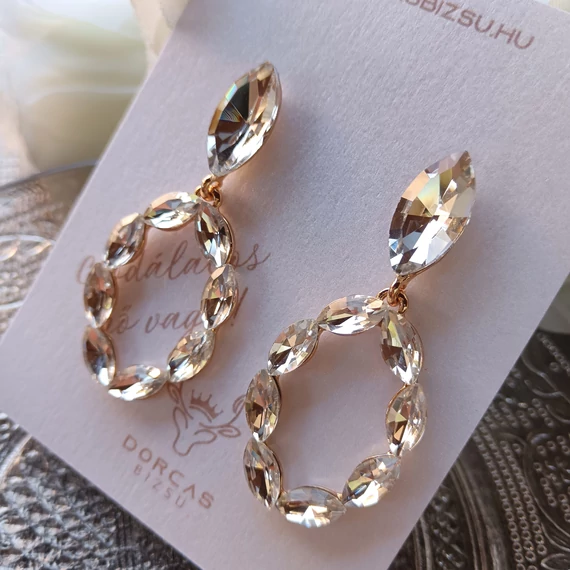 Köves fonat fülbevaló