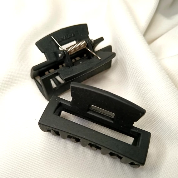 Kaucsuk törhetetlen hajcsat széles közép méret FEKETE